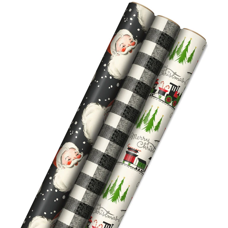 Hallmark Old-Fashioned Christmas 3-Pack Wrapping Paper, 120 Sq. Ft. 1 Hallmark Old-Fashioned Christmas 3-Pack Wrapping Paper, 120 Sq. Ft.