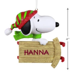 Hallmark Peanuts® Sledding With Snoopy Personalized Ornament 8 Hallmark Peanuts® Sledding With Snoopy Personalized Ornament -Hallmark Shop Peanuts Snoopy With Sled Personalized Keepsake Ornament 2499QHE2002B1 03