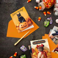 Hallmark Pet Puns Boxed Halloween Cards Assortment, Pack Of 48 -Hallmark Shop Pet Puns Boxed Halloween Cards Assortment 5ELT1013 06