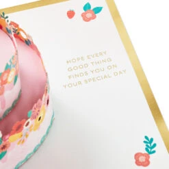 Hallmark Every Good Thing Floral Cake 3D Pop-Up Birthday Card 10 Hallmark Every Good Thing Floral Cake 3D Pop-Up Birthday Card -Hallmark Shop Pink Cake and Flowers 3D PopUp Birthday Card for Her 1299LAD2886 03
