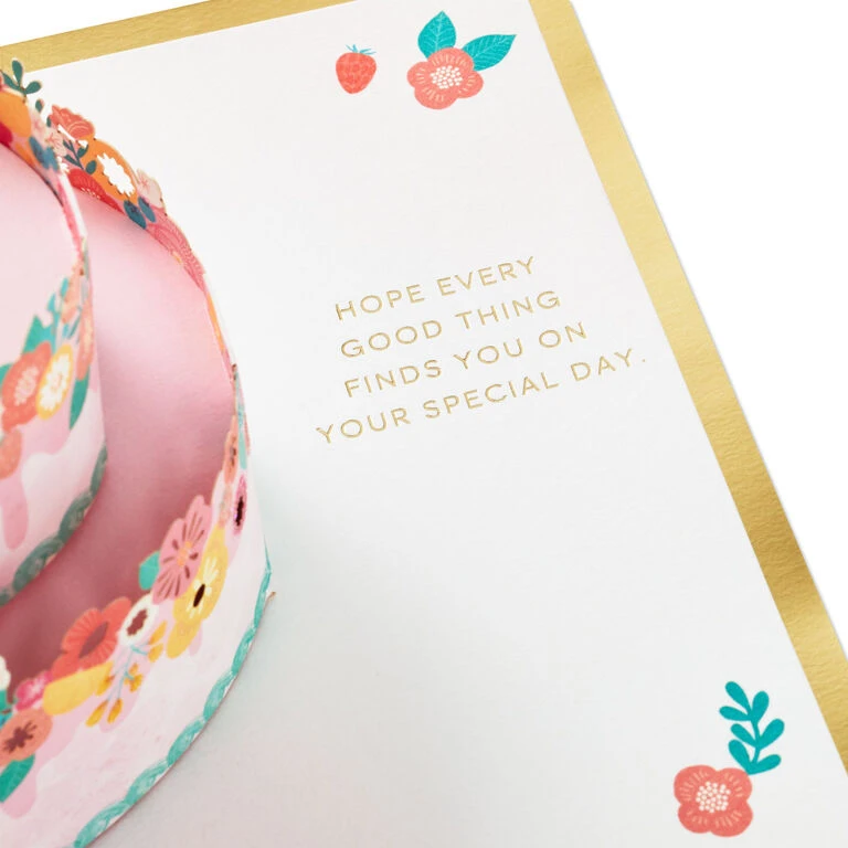 Hallmark Every Good Thing Floral Cake 3D Pop-Up Birthday Card 3 Hallmark Every Good Thing Floral Cake 3D Pop-Up Birthday Card - Image 3