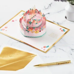 Hallmark Every Good Thing Floral Cake 3D Pop-Up Birthday Card 13 Hallmark Every Good Thing Floral Cake 3D Pop-Up Birthday Card -Hallmark Shop Pink Cake and Flowers 3D PopUp Birthday Card for Her 1299LAD2886 06
