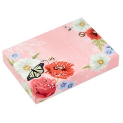 Hallmark Pink Floral Stationery Set And Desk Organizer Box -Hallmark Shop Pink Floral Stationery Set and Note Cards in Box 5STZ1186 05