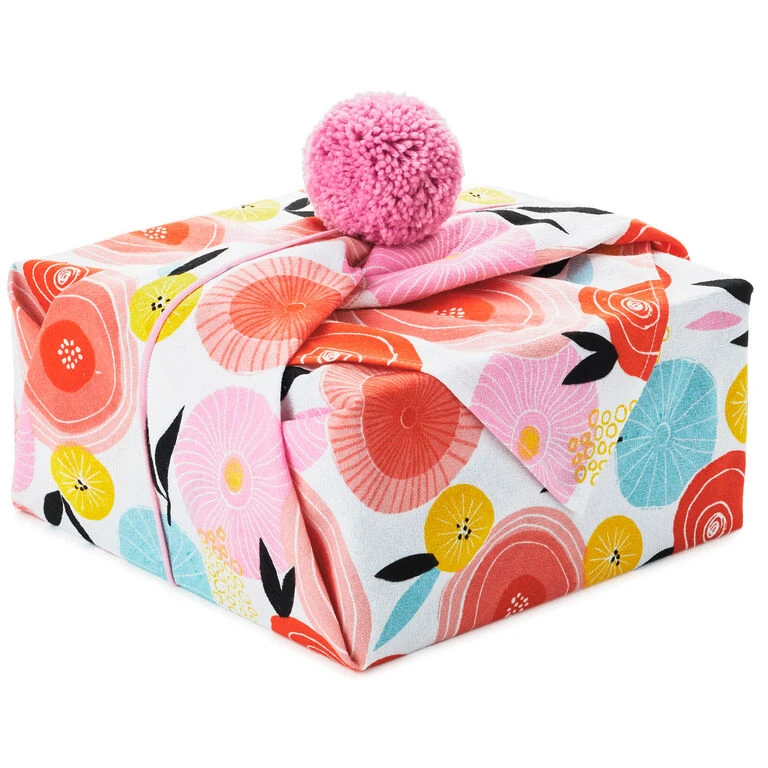Hallmark 26" Modern Floral Fabric Gift Wrap With Elastic Band 1 Hallmark 26" Modern Floral Fabric Gift Wrap With Elastic Band