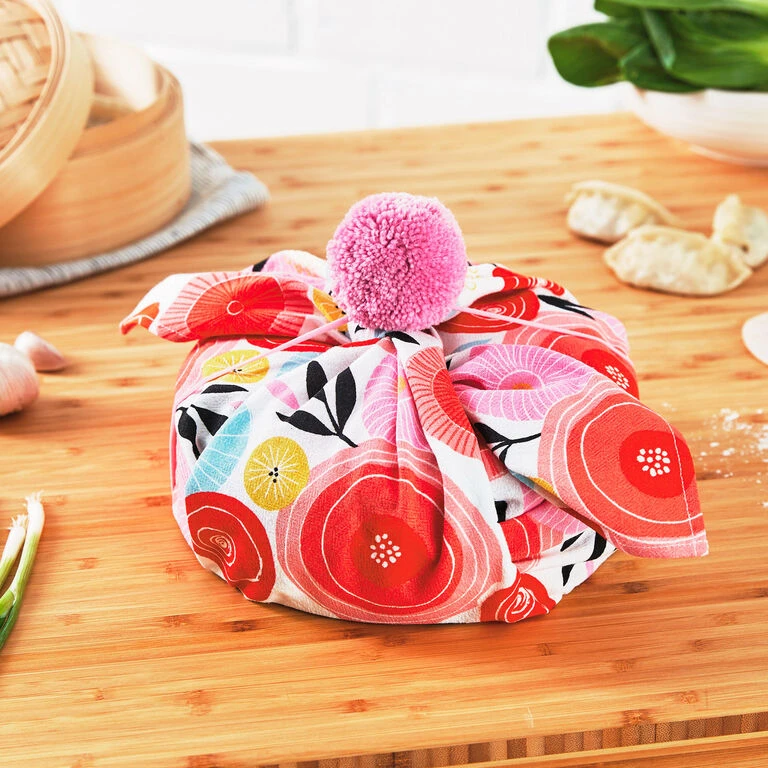 Hallmark 26" Modern Floral Fabric Gift Wrap With Elastic Band 2 Hallmark 26" Modern Floral Fabric Gift Wrap With Elastic Band - Image 2