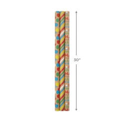 Hallmark Primary Birthday 3-Pack Kraft Wrapping Paper, 105 Sq. Ft. Total -Hallmark Shop Primary Birthday 3Pack Kraft Wrapping Paper 5EWR6409 03