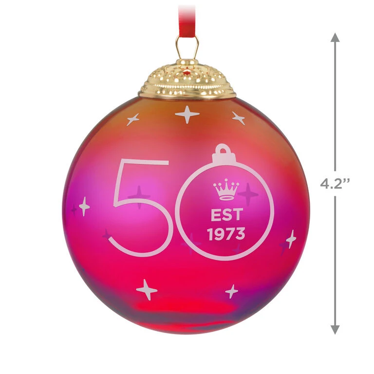 Hallmark Keepsake Ornament 50th Anniversary Christmas Commemorative Special Edition Glass And Metal Ornament 3 Hallmark Keepsake Ornament 50th Anniversary Christmas Commemorative Special Edition Glass And Metal Ornament - Image 3