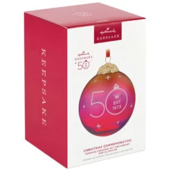 Hallmark Keepsake Ornament 50th Anniversary Christmas Commemorative Special Edition Glass And Metal Ornament 9 Hallmark Keepsake Ornament 50th Anniversary Christmas Commemorative Special Edition Glass And Metal Ornament -Hallmark Shop Red Ball 50th Anniversary Keepsake Ornament 2499QGO2987 04
