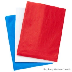 Hallmark Red/White/Blue 3-Pack Bulk Tissue Paper, 120 Sheets -Hallmark Shop RedWhiteBlue 3Pack Bulk Tissue Paper 5TIS1140 04