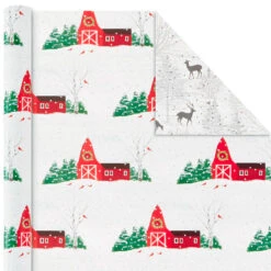 Hallmark Rustic Winter 3-Pack Reversible Metallic Christmas Wrapping Paper, 120 Sq. Ft. 11 Hallmark Rustic Winter 3-Pack Reversible Metallic Christmas Wrapping Paper, 120 Sq. Ft. -Hallmark Shop Rustic Winter Reversible Christmas Wrapping Paper 5JXW1034 06