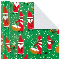 Hallmark Santa Fun 3-Pack Christmas Wrapping Paper Assortment, 120 Sq. Ft. 12 Hallmark Santa Fun 3-Pack Christmas Wrapping Paper Assortment, 120 Sq. Ft. -Hallmark Shop Santa Fun Hallmark Mahogany Christmas Wrapping Paper 5JXW1037 06