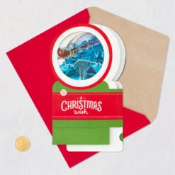 Hallmark Santa's Sleigh Snow Globe Musical 3D Pop-Up Christmas Card With Motion -Hallmark Shop Santa Sleigh Snowglobe 3D PopUp Music Motion Christmas Card 1299XOD9985 06