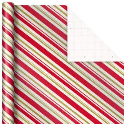Hallmark Santa And Stripes 2-Pack Christmas Wrapping Paper Assortment, 160 Sq. Ft. -Hallmark Shop Santa and Stripes Assorted Christmas Wrapping Paper 5JXW1055 06