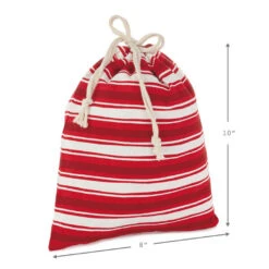 Hallmark 10" And 20" Santa And Stripes 2-Pack Fabric Christmas Gift Bags 9 Hallmark 10" And 20" Santa And Stripes 2-Pack Fabric Christmas Gift Bags -Hallmark Shop Santa and Stripes Medium and XL Fabric Gift Bags XGB4902 04