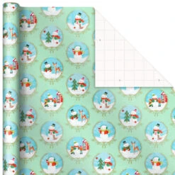 Hallmark Pastel Christmas Prints 3-Pack Wrapping Paper, 120 Sq. Ft. -Hallmark Shop Storybook Scenes 3Pack Christmas Wrapping Paper 5JXW1081 03