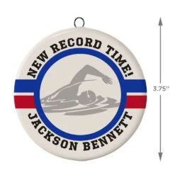 Swimming Ceramic Circle Personalized Ornament 8 Swimming Ceramic Circle Personalized Ornament -Hallmark Shop Swimming Ceramic Circle Personalized Ornament 1999QHE1711B108 03