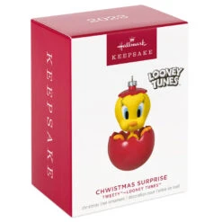 Hallmark Looney Tunes™ Tweety™ Chwistmas Surprise Ornament -Hallmark Shop Tweety Bird in Red Ball Keepsake Ornament 1899QXI6047 04