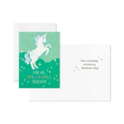 Hallmark Colorful Unicorn Classroom Valentines Set With Light-Up, Musical Mailbox -Hallmark Shop Unicorn Kids Classroom Exchange Valentines and Box 5VBX2959 03