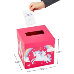 Hallmark Colorful Unicorn Classroom Valentines Set With Light-Up, Musical Mailbox -Hallmark Shop Unicorn Kids Classroom Exchange Valentines and Box 5VBX2959 04