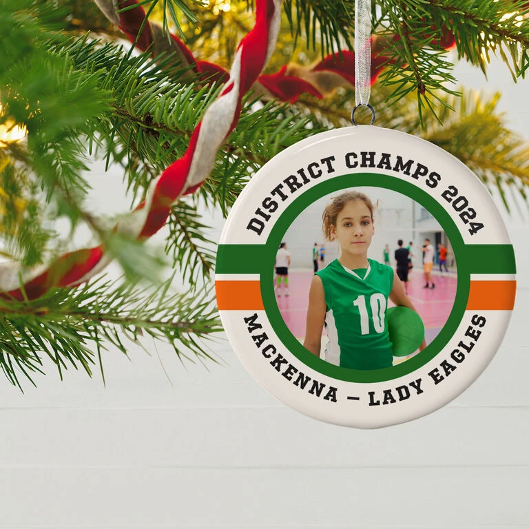 Volleyball Ceramic Circle Personalized Photo Ornament 2 Volleyball Ceramic Circle Personalized Photo Ornament - Image 2